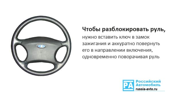Как снять руль с блокировки?